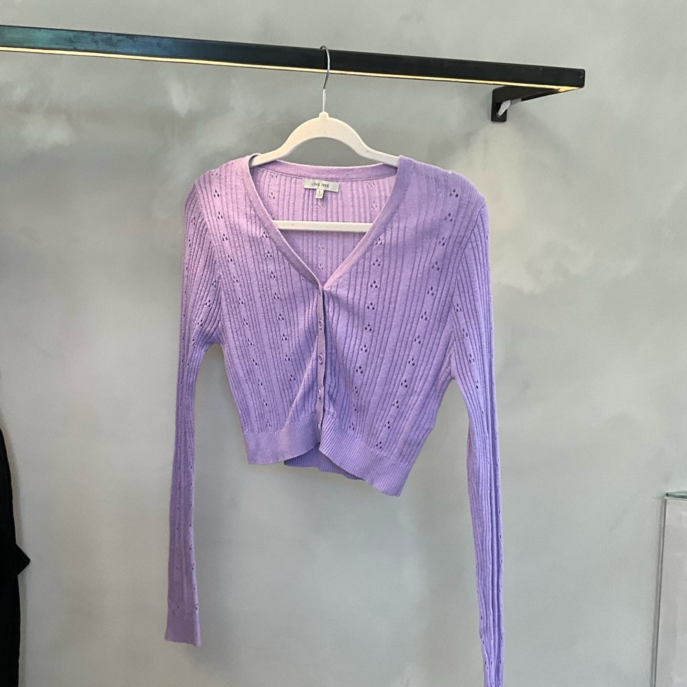 Love tree purple cardigan